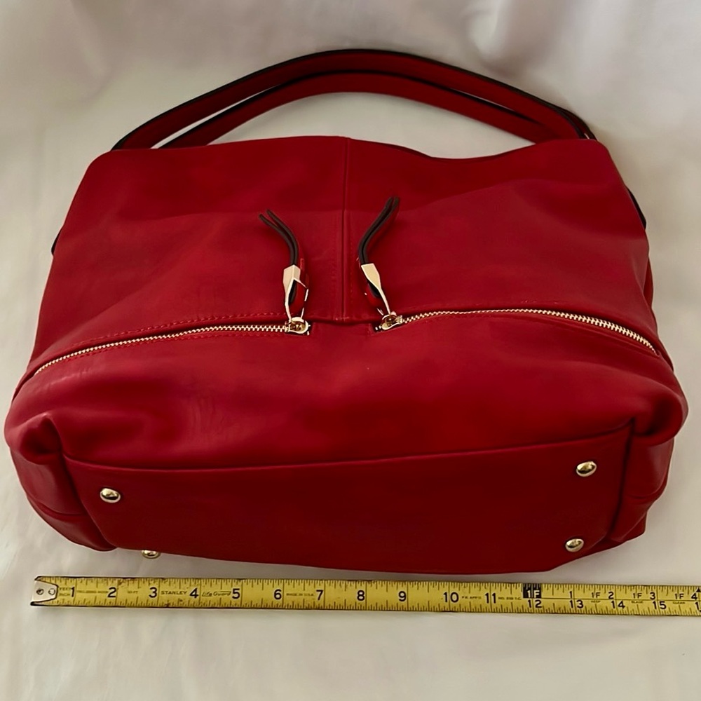 Red Faux Leather Bag ~ Good Size - Picture 11 of 12